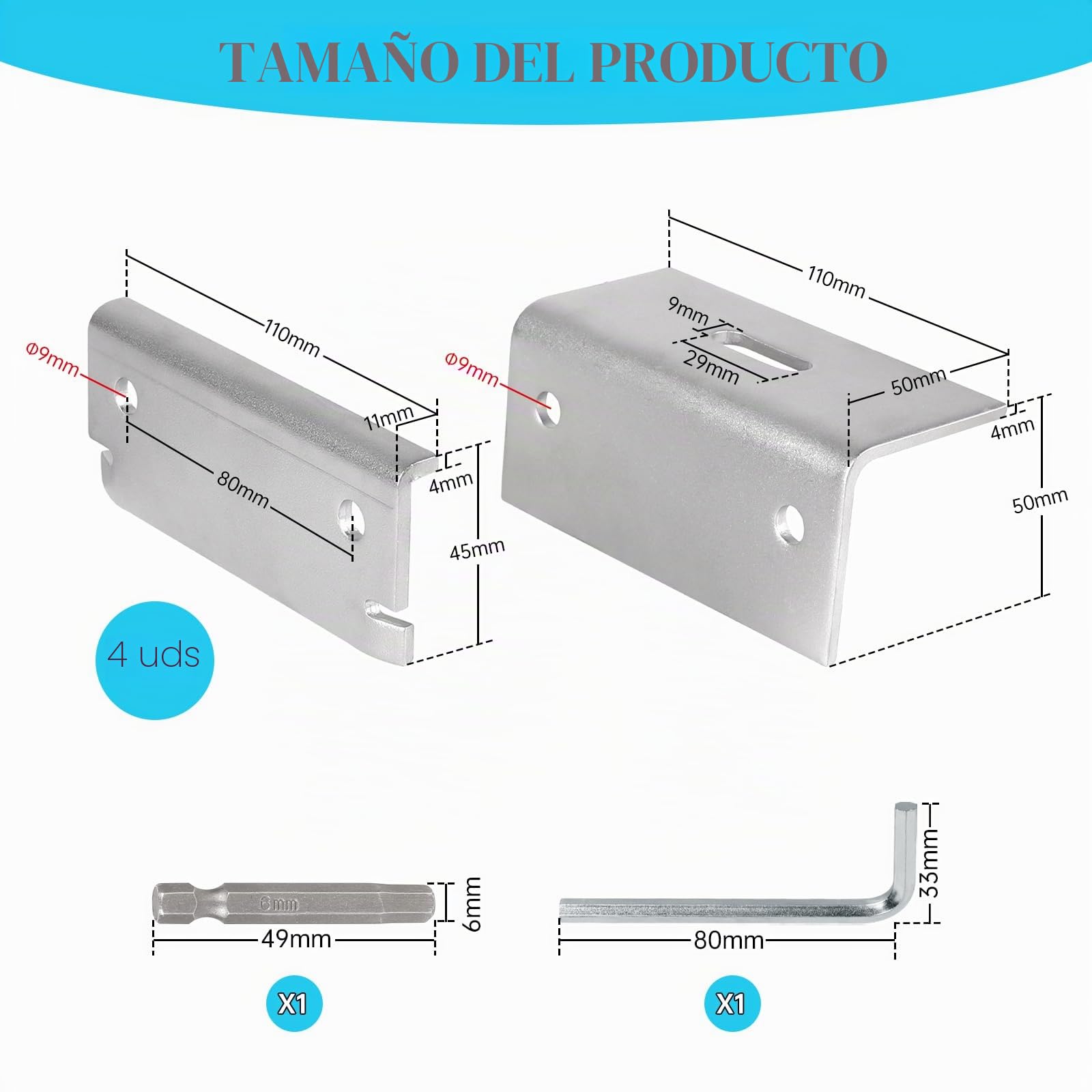 4 Piezas Abrazaderas para tejado en acero inoxidable 304 Fijaciones solares para paneles fotovoltaicos para techos metálicos y juntas en pie, paneles solares, resistentes corrosión y duraderas