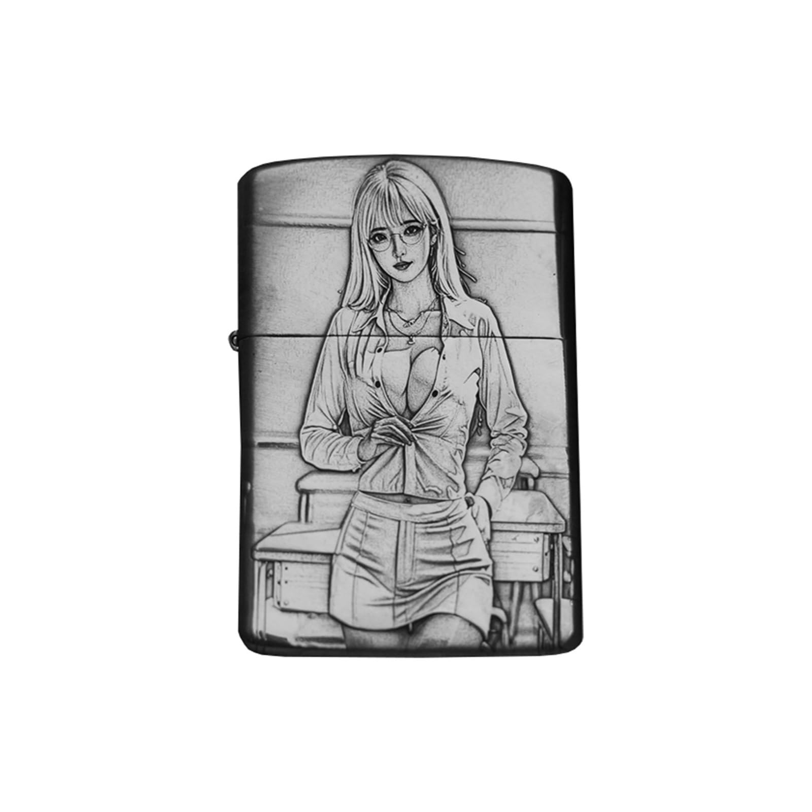 Encendedor de queroseno vintage con llama suave y cuerpo de cobre blanco coleccionable