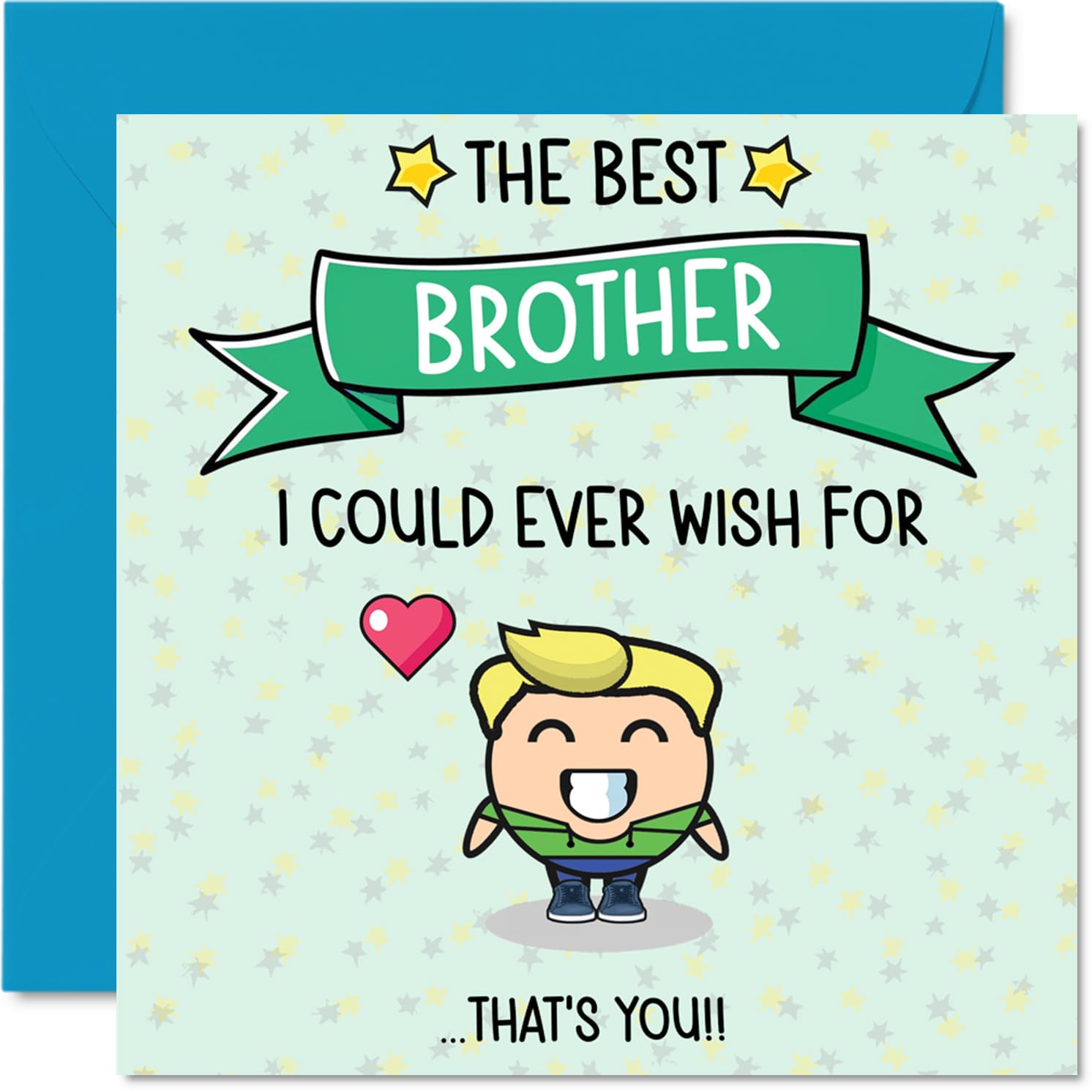 Brother Birthday Card - Best I Could Ever Wish For - Happy Birthday Card for Brother from Sister Sibling, 145mm Cute Bday Greeting Cards