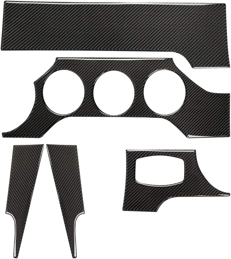 Chcury1 Car Interior Dashboard Panel Cover Trim Front Dash Center Console A/C Vent Cover Trim Decor Guard For Mustang 2015 2016 2017 2018 2019, Real Carbon Fiber