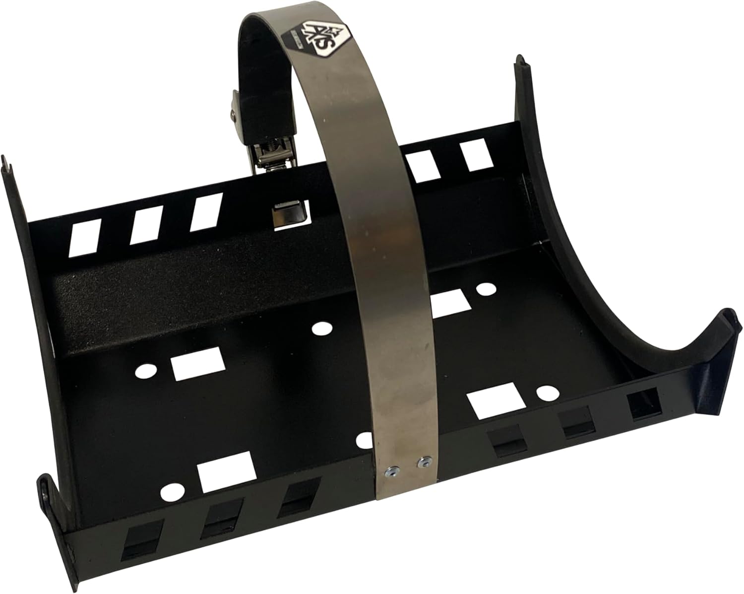 Stainless Steel 10 lb Co2 Carbon Dioxide Tank 20 lb Dry Fire Extinguisher Vehicle Mount Bracket 6.9" to 7.0" Diameter Cylinders (Black Powder Coat)