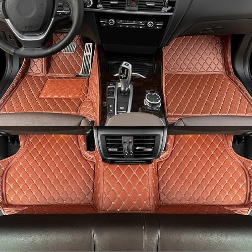 GREATROAD Customized Leather Car Floor Mats for Honda CRV 2017-2023 all weather production, full coverage mats（BROWN）