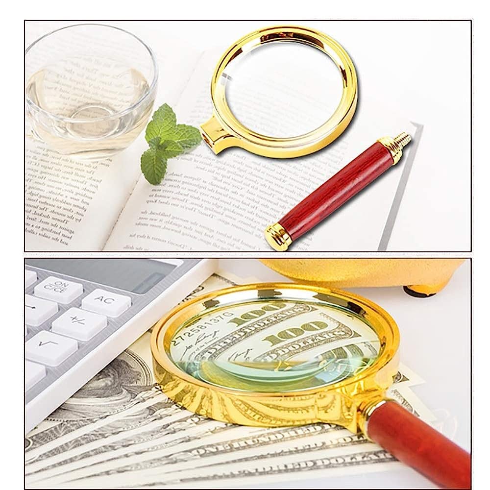 Loupe De Poche 10X pour Seniors, Lecture, Inspection De Pièces De Monnaie Et De Bijoux, Loupe Exploratrice/Métallique