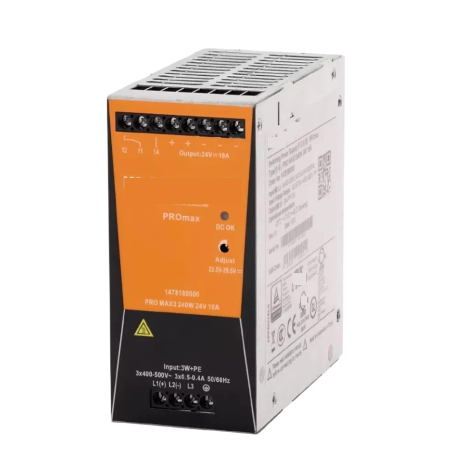 JHSLJCQS Switch Mode Power Supply, 1478180000, PRO MAX3 240W 24V 10A, Switching Power Supply