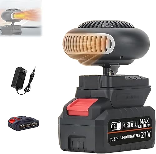 Calentador a pilas para interiores, calentador de espacio recargable de 1500 mAh, calentador de espacio portátil para automóvil, funciona con pilas,