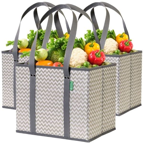 Creative Green Life Ultimate Shopping Bag 5-Pack – Reusable Grocery Box Bags (3) – Insulated Grocery Bags (2) – Premium Quality, Heavy Duty Tote Bag Set - image 2