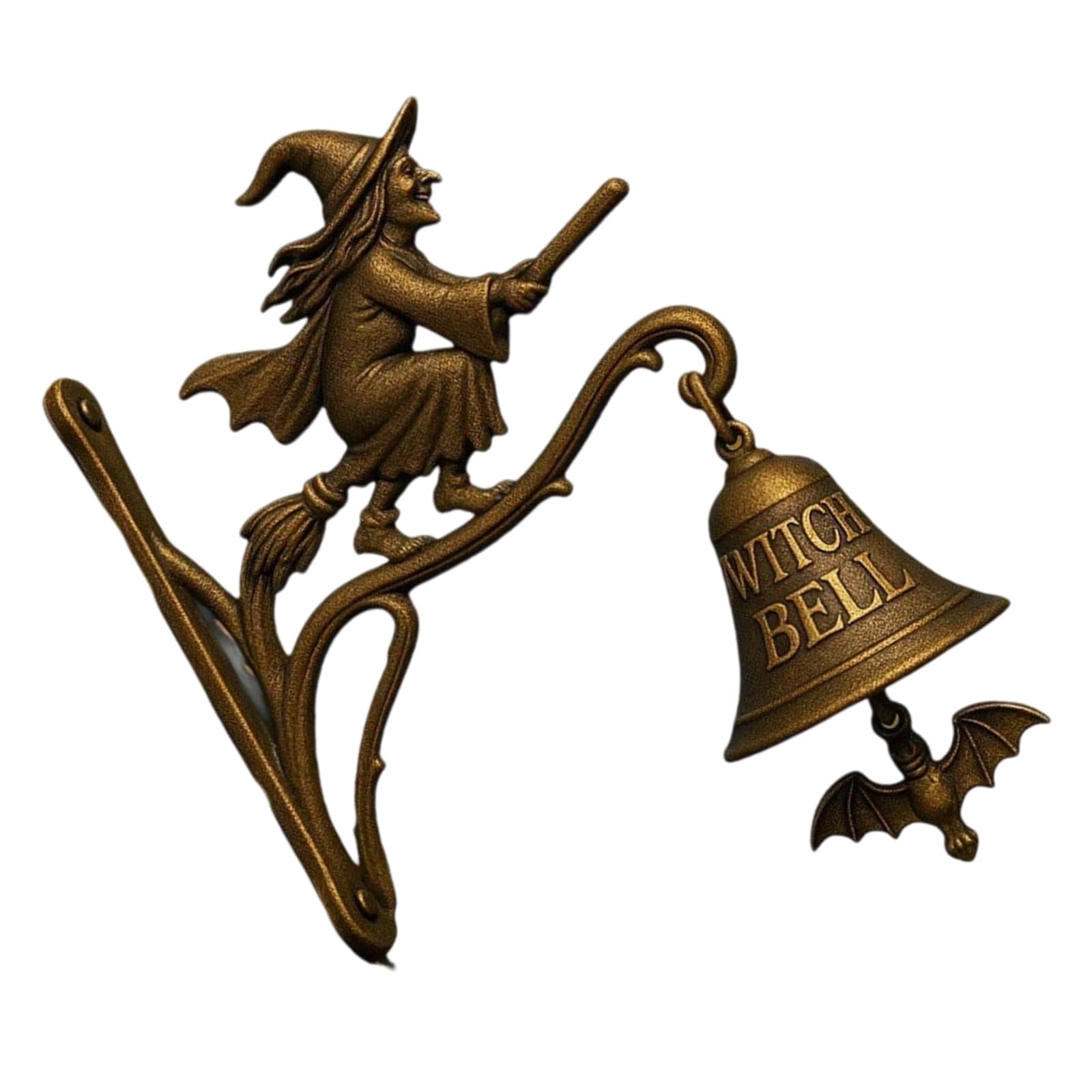 Woedpez Motion Sensorings Metal Brooms Witches Doorbell Magics Sound Light Halloween Party Decoration Witches Doorbell Halloween Decoration