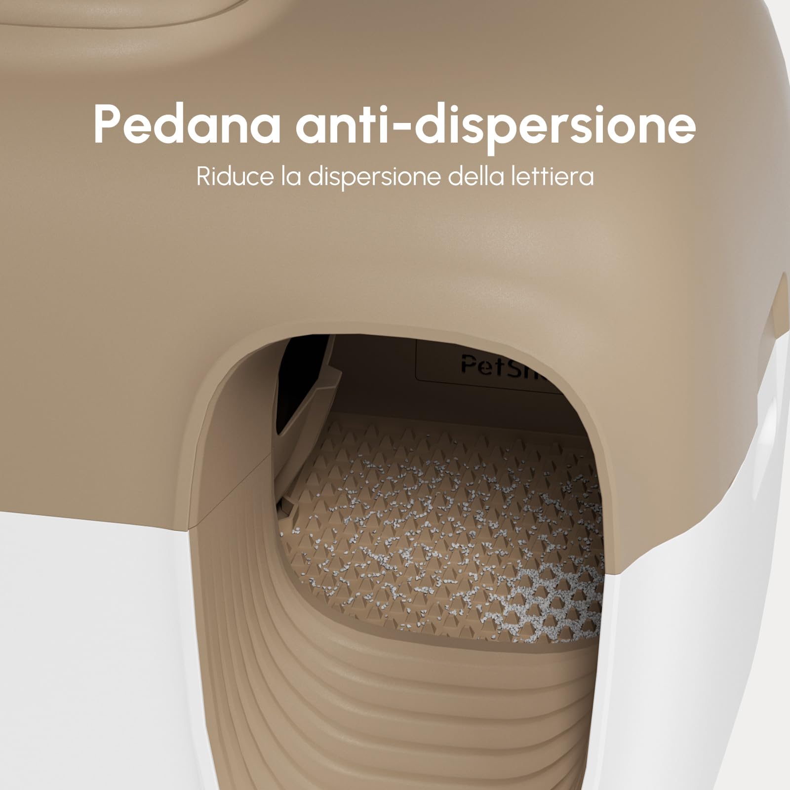 PetSnowy Snow+ Lettiera Gatto Autopulente con Stop all'odore di TiO2 alla fonte/Controllo tramite APP/7 livelli di protezione/Rilevamento multiplo di gatti, Max Capacità 83L per gatti 1,5-9 kg