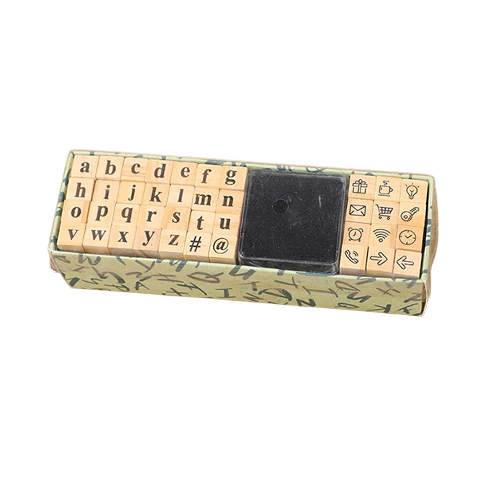 40Pcs Letter Number Stamp Alphabets Number Symbol Stamps Wood Construction Comes with Inks Pad for Teachers Students Multipurpose Wooden Stamp