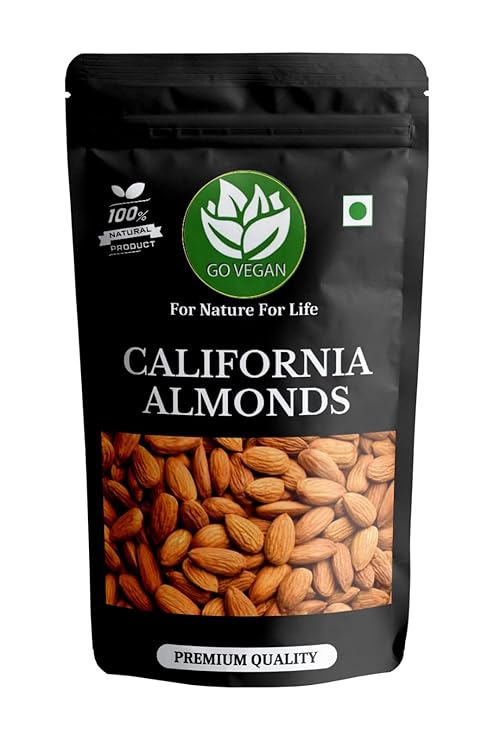 Go Vegan California Almonds 500gm Badam Giri | High in Fiber & Boost Immunity at Rs. 349