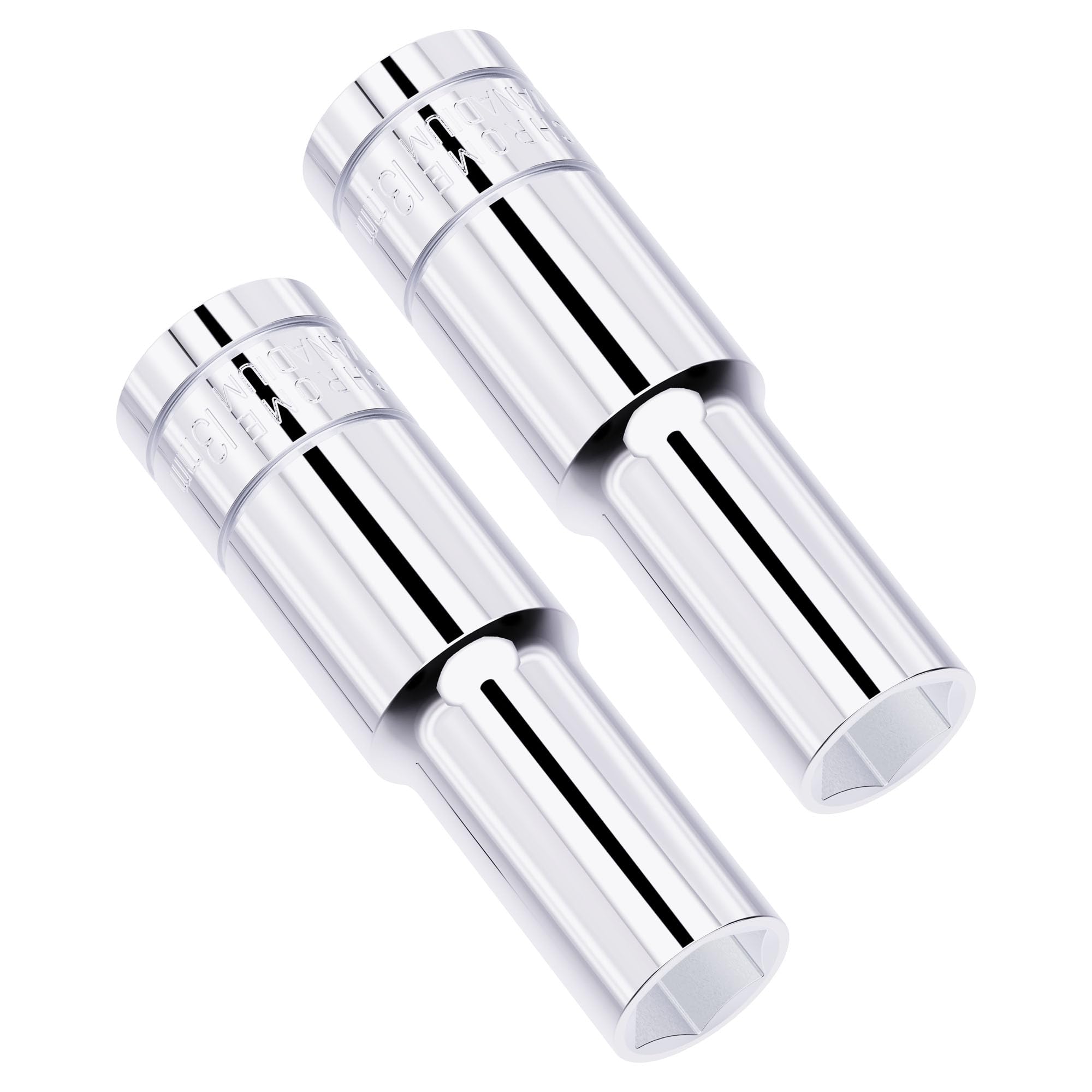 FOCMKEAS 2PCS 13mm Deep Socket, 1/2 Inch Drive, 6-Point, Metric, Heat Treated CR-V Steel Sockets, Full Polishing, 3.1 Inch Length