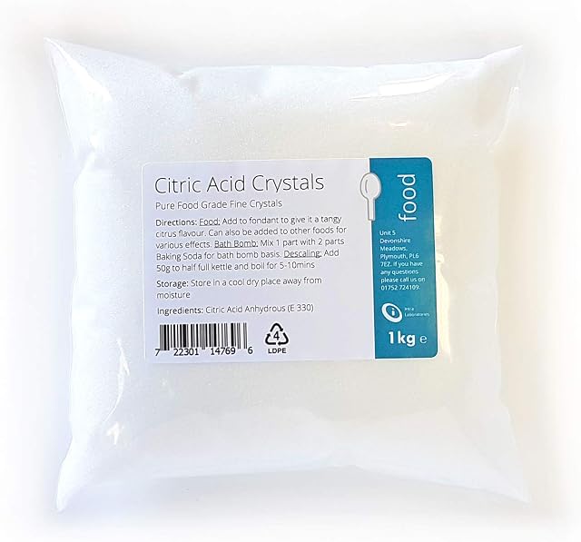 Citric Acid 1kg - 100% Pure Food Grade Fine Crystals