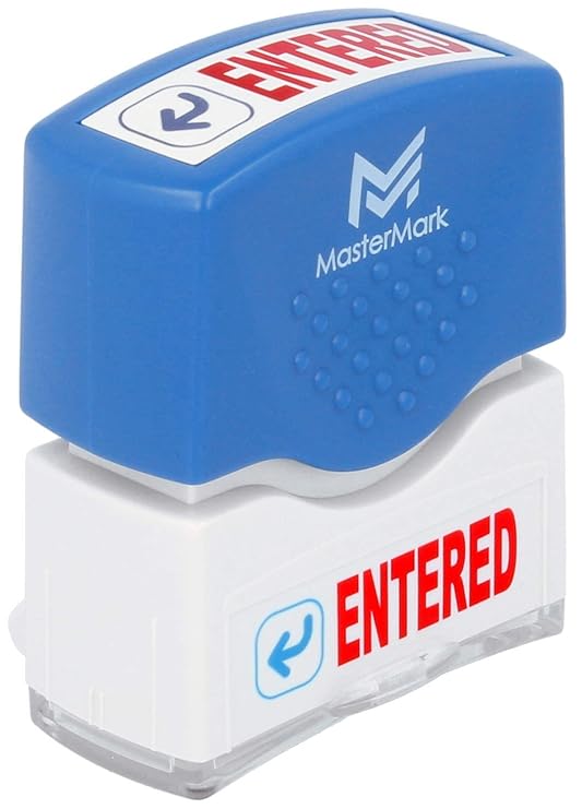 Entered Stamp MasterMark Premium 2Color PreInked Office Stamp