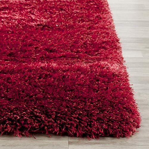 Image of Carpet for Hallway, Kitchen, and Modern Interiors, Cozy Shag Runner for Living Room, Entryway & Office Decor Size 2x5 feet Red
