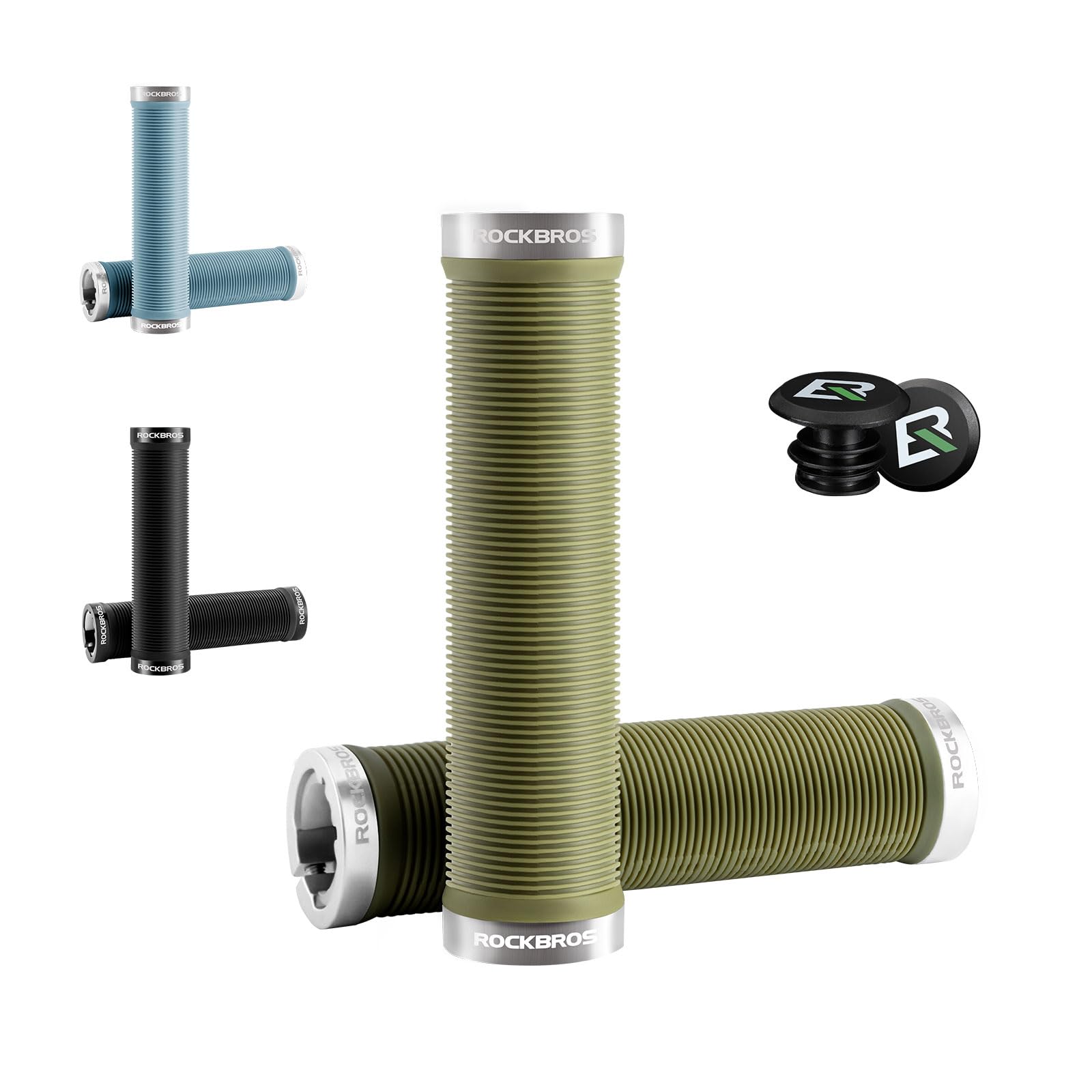ROCKBROS Bicycle Handlebar Grips, Non-Slip Aluminum Locking Grips for Scooter, Urban, Road, MTB, BMX and Foldable, 5.25 Inch
