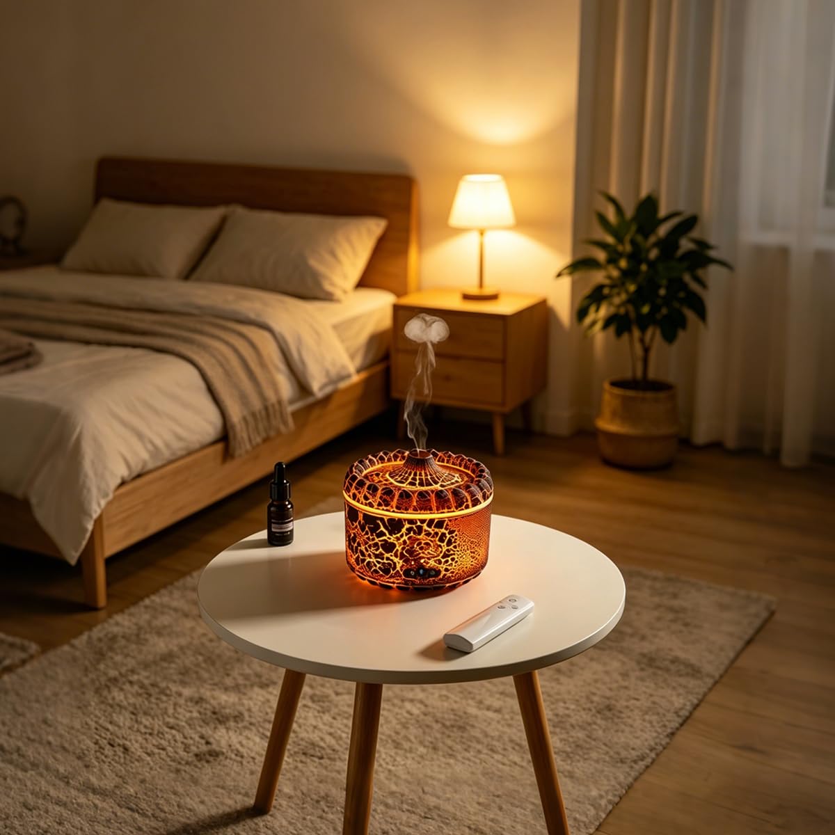 ThreeH Lava Aromaterapia Diffusore Telecomando Umidificatore Ad Ultrasuoni Doppia Modalità di Nebbia E Luce a 7 Colori Timer per Camera Da Letto Yoga Ufficio