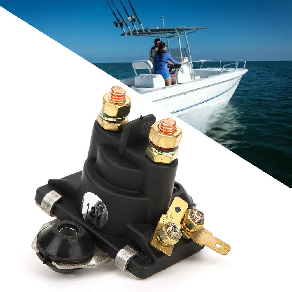 KIMISS 12V Schwarz Starterrelais Marine Startrelais für 25-40 PS 4-Takt Motor Außenborder Teile 65W-81941