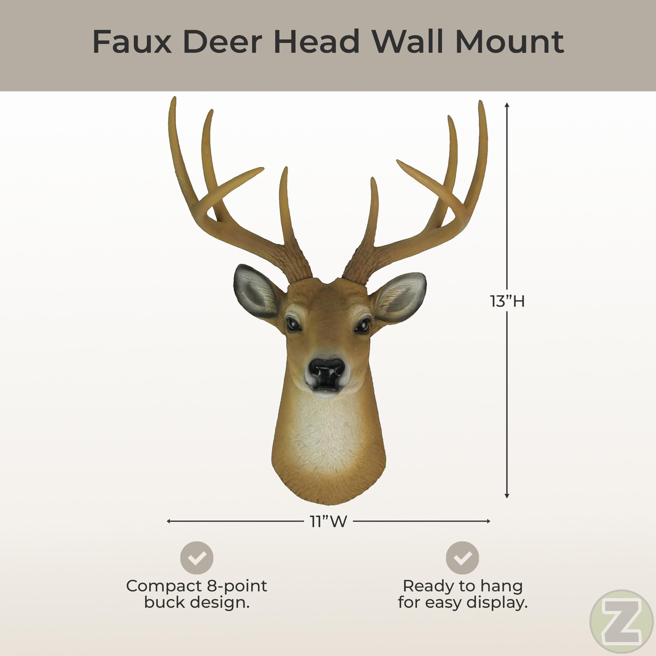 Amazon.com: HD 8 Point Buck Wall Mounted Fake Deer Head - Faux