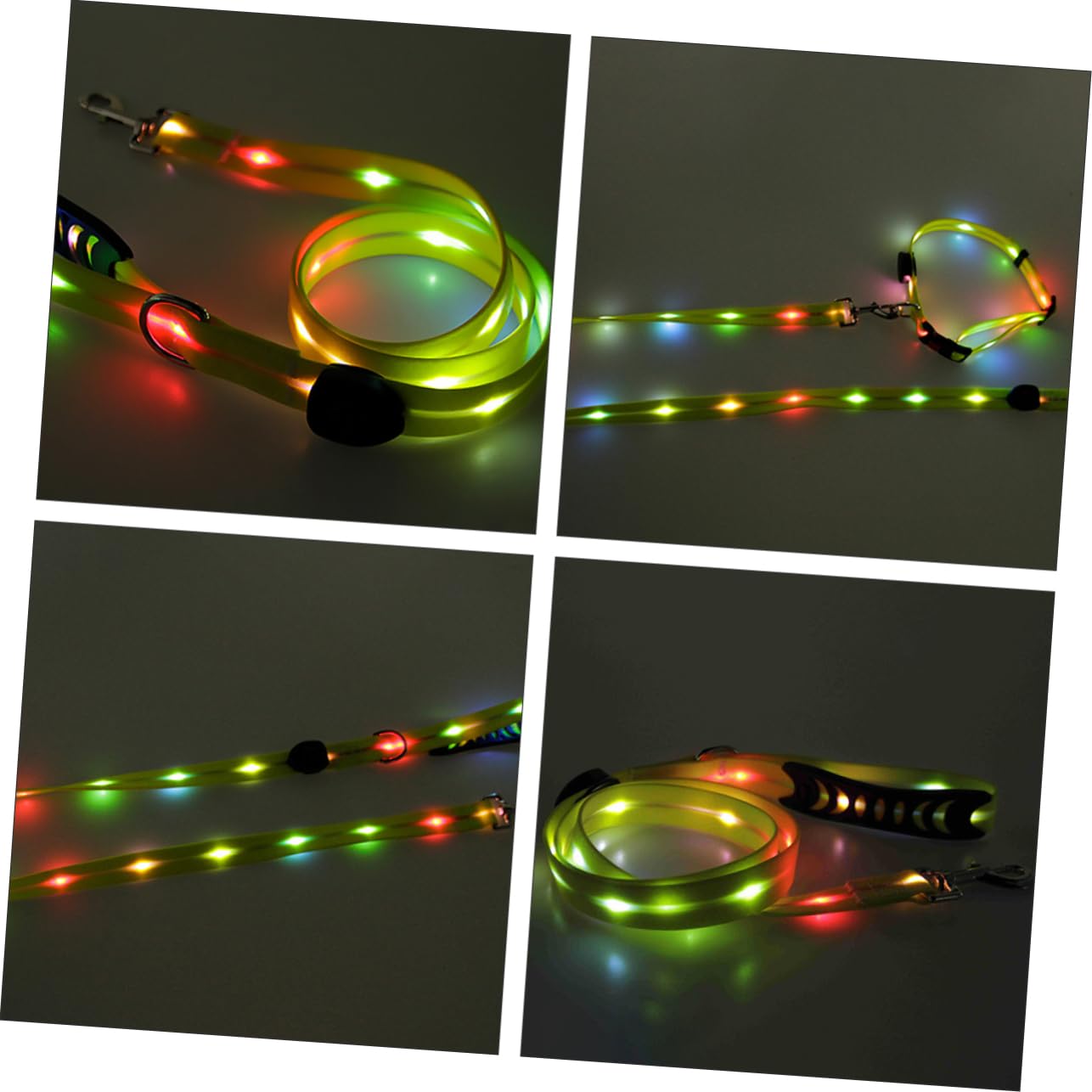 1juego Correa y Collar Led Luminosos para Perros De Cuerda De Seguridad para Paseo Nocturno y Protección De Mascotas