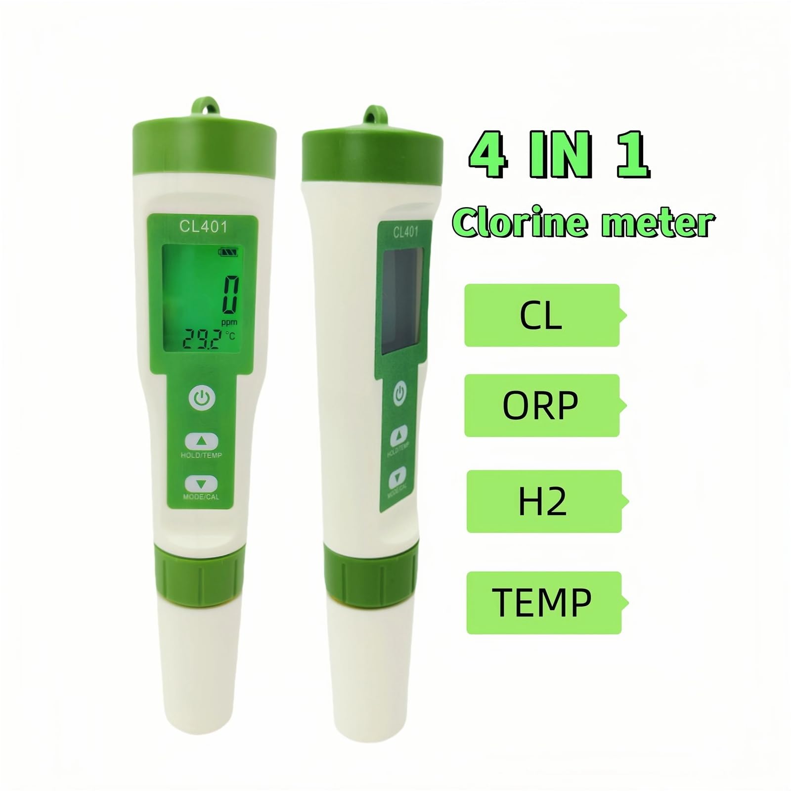 Stylo testeur de chlore libre 4 en 1, Portable, mesure du, CL H2 ORP, température, surveillance résiduel, Analyse de qualité instantanée
