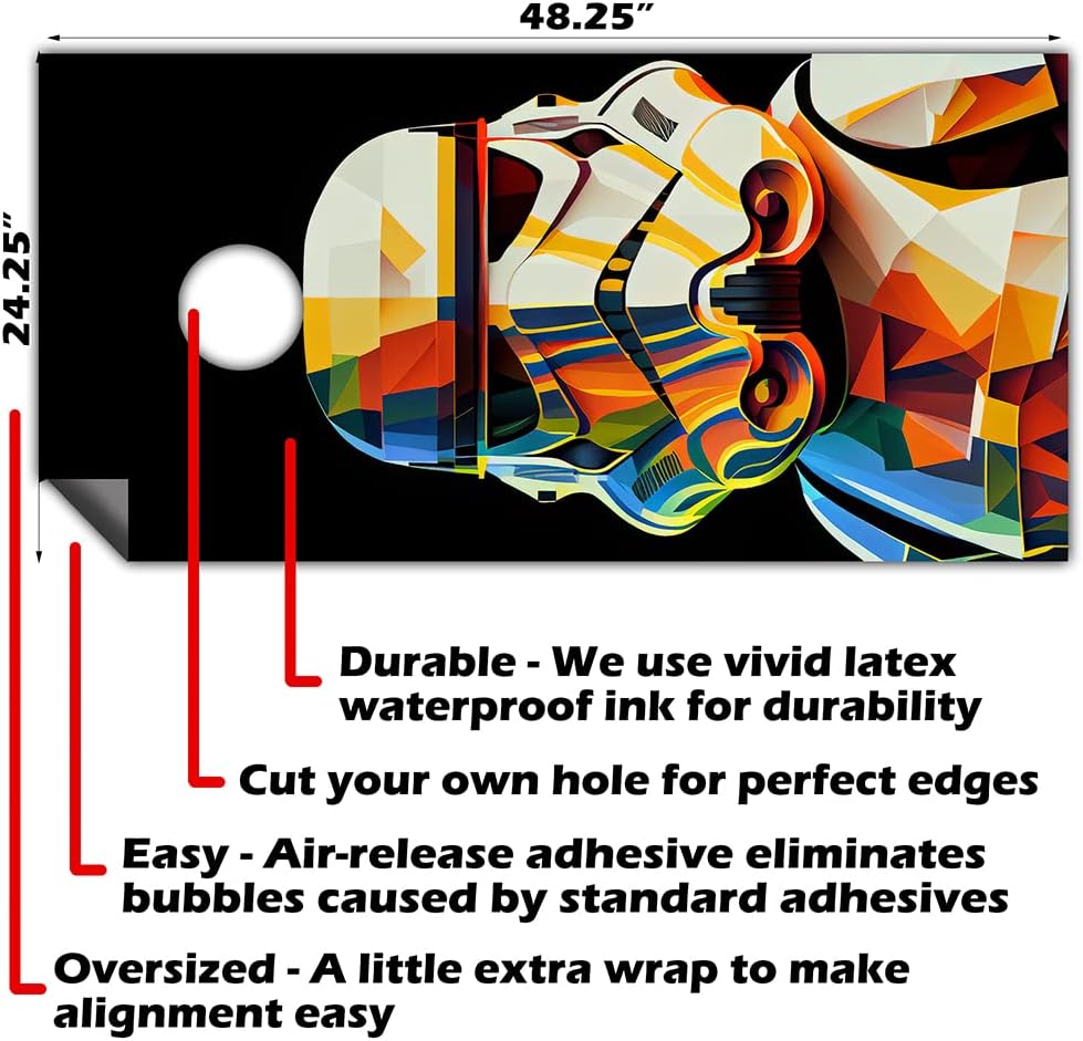 Set of 2 Cornhole Wraps for Boards Vinyl Decals - Fun Quirky Designs - Corn Hole Bean Bag Toss Wrap Stickers Skins (Boards Not Included)