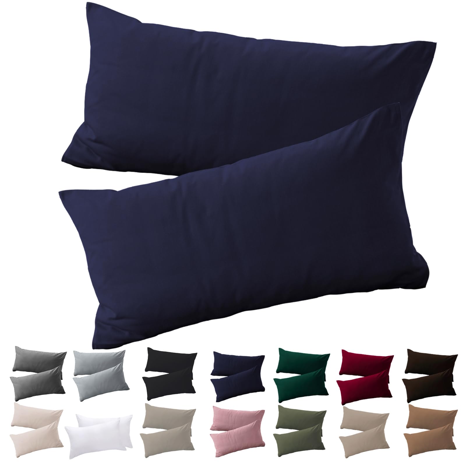 Soifox 2er Set Kissenbezug Mikrofaser weich und angenehm bügelfrei & knitterfrei