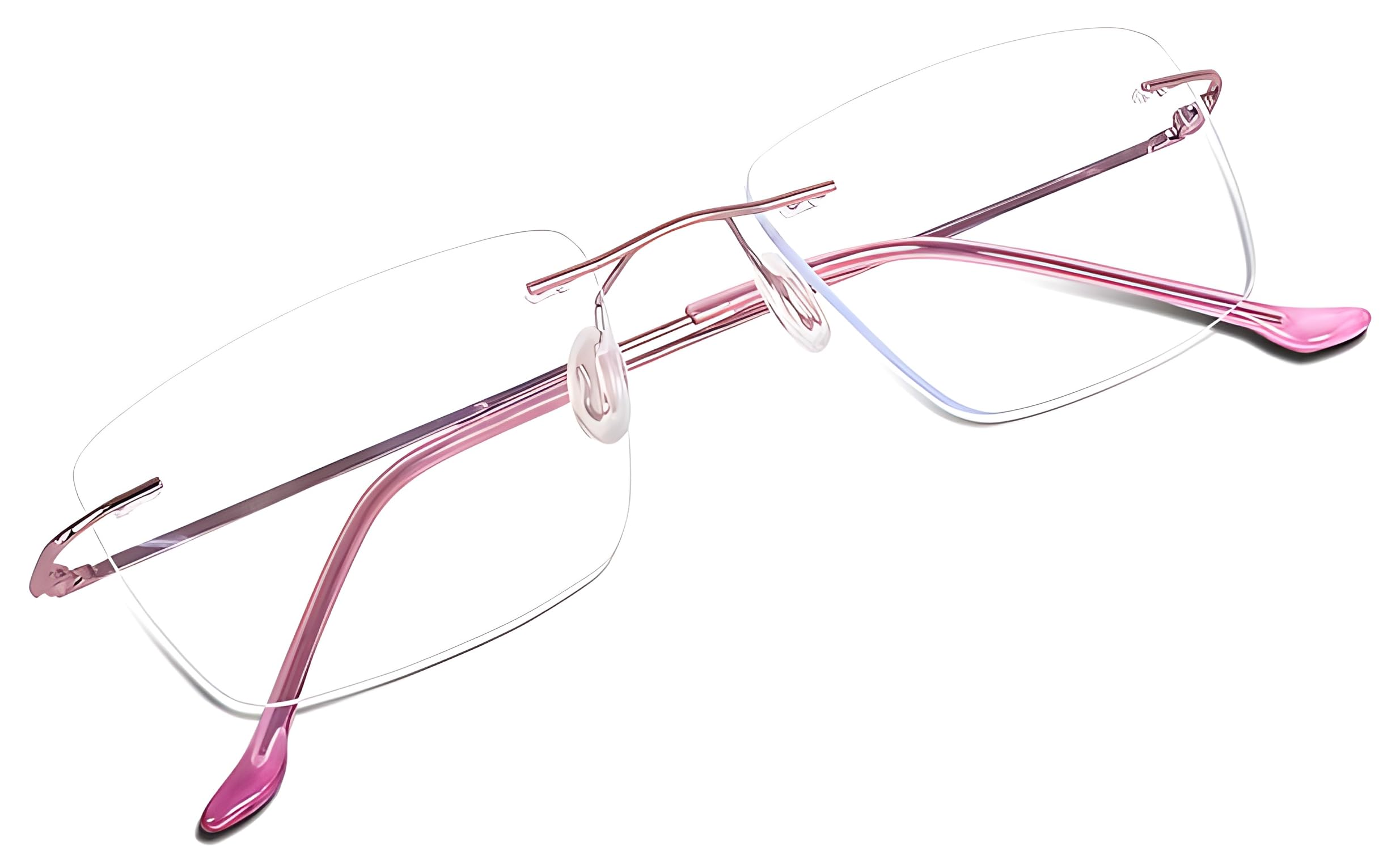 Roshfort Rimless Rectangle Zero Power Blue Cut Computer Glasses for Men & Women | Ultra-Lightweight Stylish Spectacles Frame for Office Daily Use.-image-35