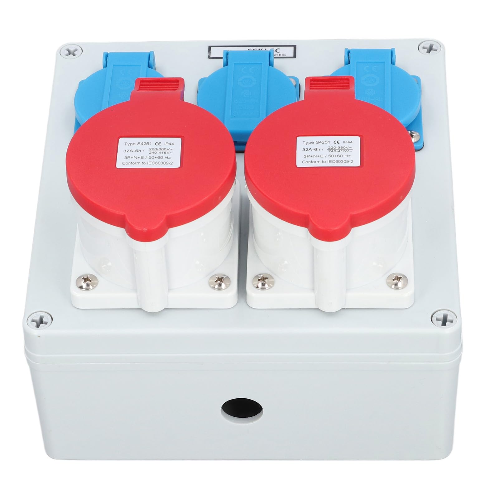 FTVOGUE CEE-Wandsteckdose, Wasserdichte Steckdosenbox, 16 A, 250 V und 32 A, 5-polige EU-Steckdose, IP44, Wandmontage-Steckdose für Outdoor-Werkstatt, Garage, Industrieausrüstung
