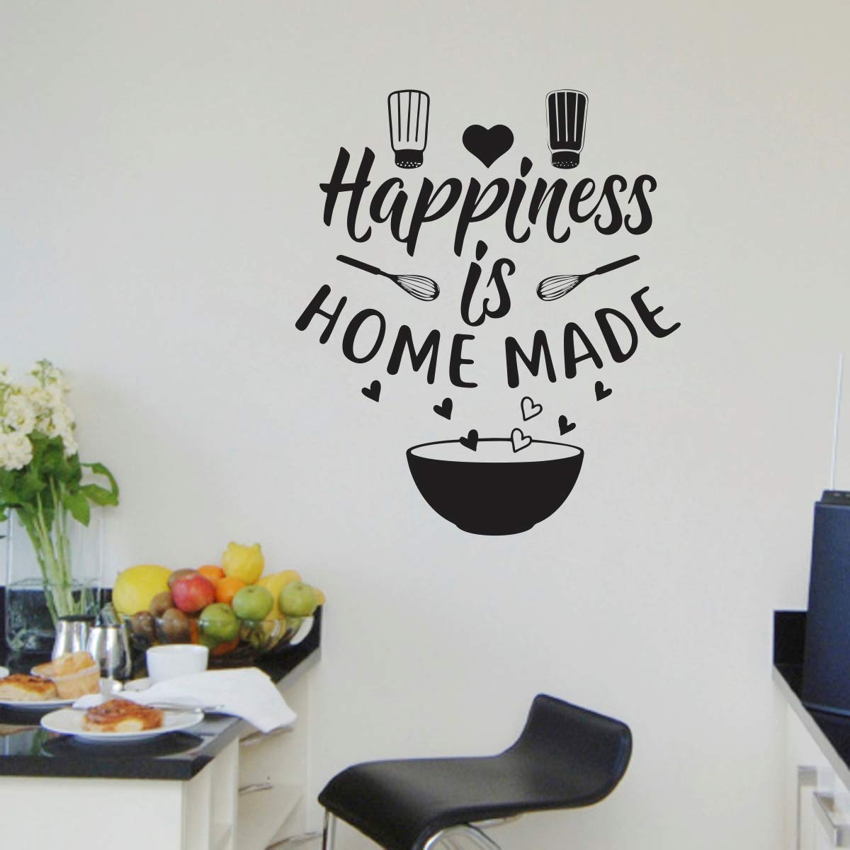 Sticker Studio Happiness Home Made Wall Sticker and Decals Vinyl,Black (58 Cm X 51 Cm) (B08TMQ8YM6) Amazon Price History, Amazon Price Tracker