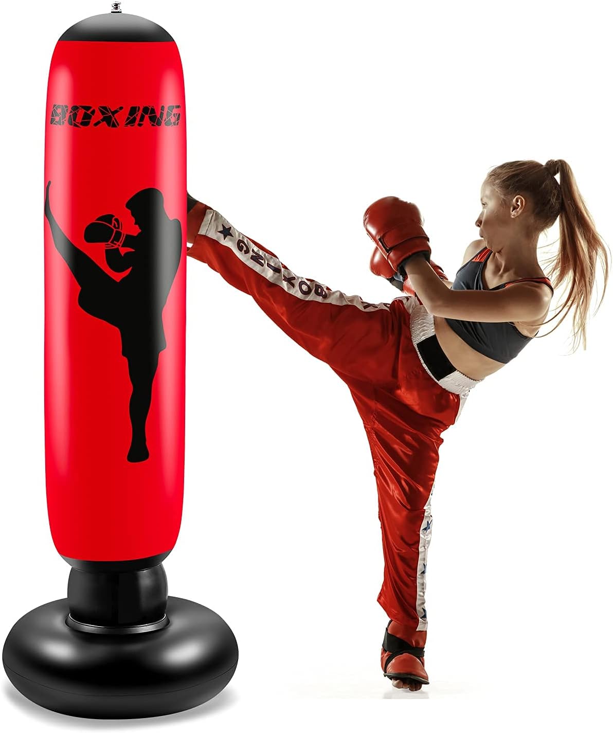 NONZERS Inflatable Kids Punching Bag, Fitness Punching Bag for Kids, Freestanding Standing Boxing Bag for Children Adults Bounce-Back Action for Play, Boxing, Karate, Anger Management : Sports & Outdoors