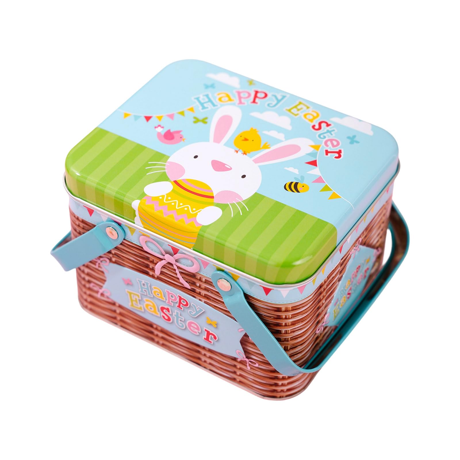 Buxuaaaa C Decorative Easter Tin Box For Ookie And Biscuit Storage Handled Ontainer Easter Tin Box Decorative Storage Party Andy With Handle Tinplate Holiday Decor Ideas Basket Alternative Party Favor Home