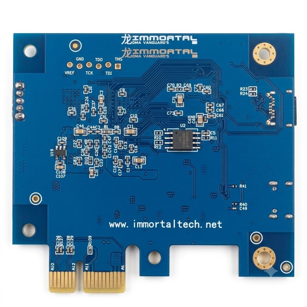 IMMORTAL Vanguard 100T DMA-Karte – Artix-7 XC7A100T FPGA, PCILeech/MemProcFS kompatibel – USB-C/PCIe Direct Memory Access Board – FT601 bis zu 400 MB/s, Aluminium-Kühlkörper, Firmware-Upgradable