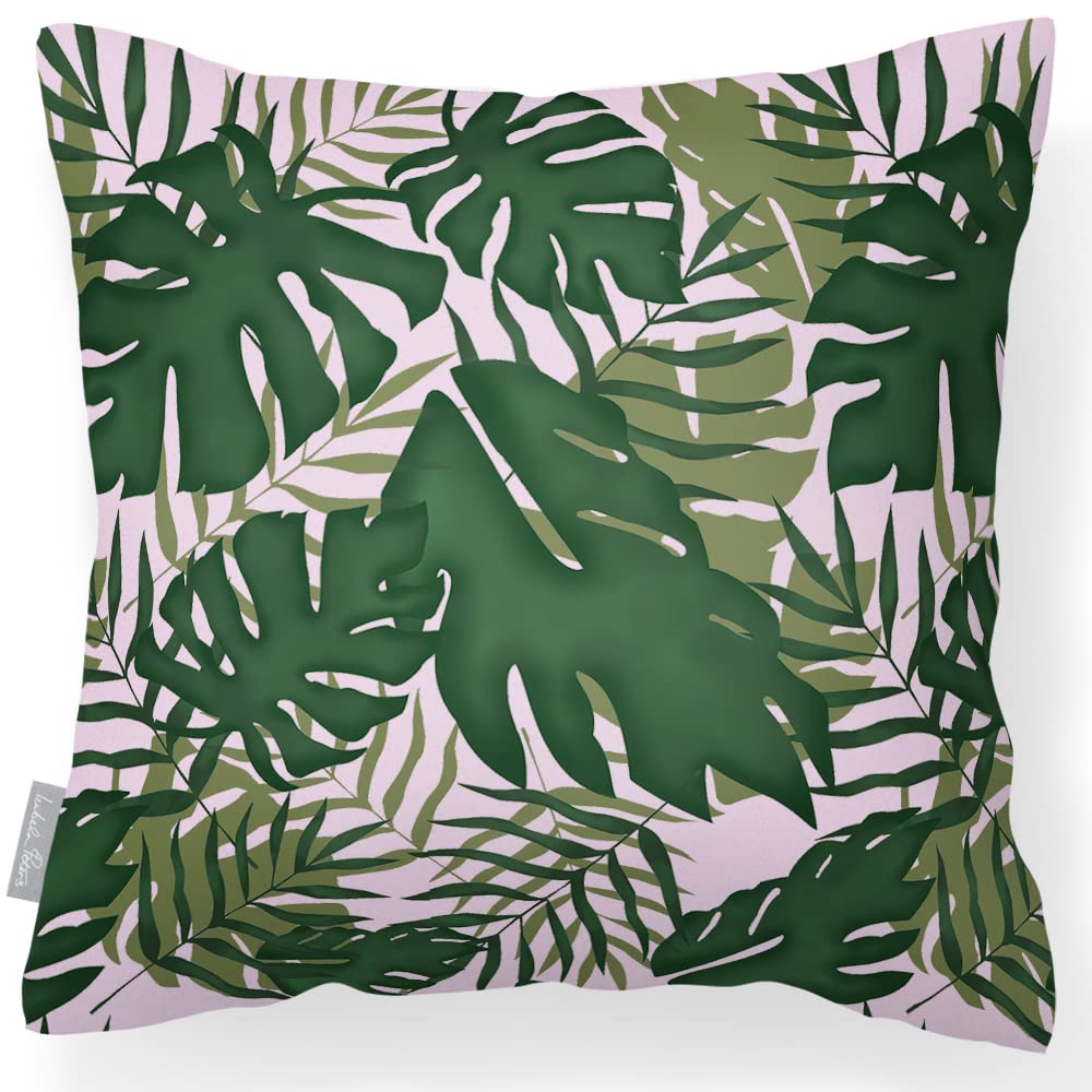 Izabela Peters Palm - Blush Pink Outdoor Cushions Waterproof, 43 Cm, Filled Outdoor Cushion, Garden Furniture Cushions, Outdoor Seat Cushions, Garden Chair Cushions