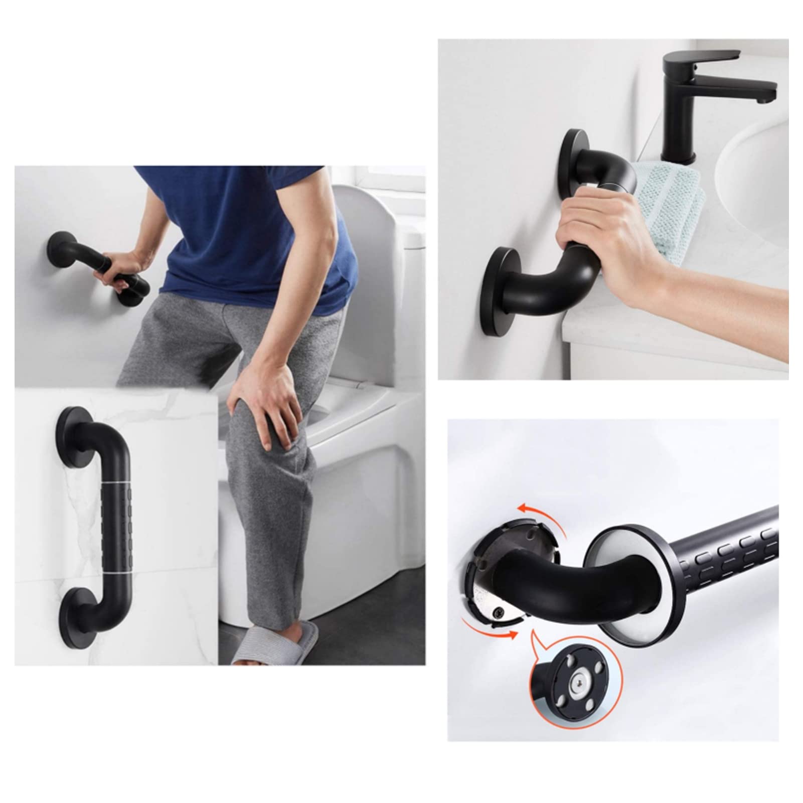Maniglie per doccia, maniglie antiscivolo con bilanciamento in acciaio inox, sicurezza del bagno e prevenzione degli infortuni