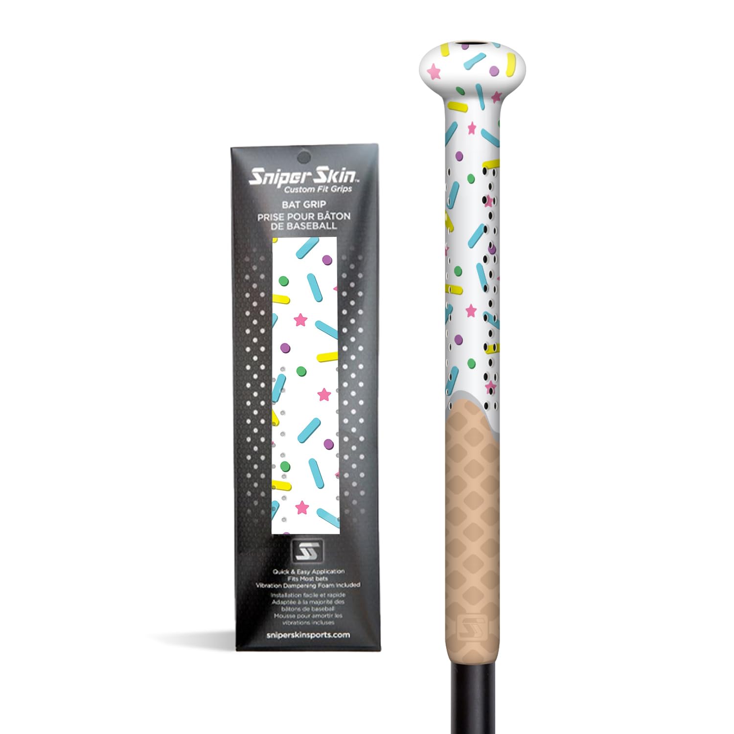 Sniper Skin Baseball Heat-Activated Bat Grip, Easy Install Tacked Non-Slip for Baseball & Softball Sports, Custom Fit Wrap That Lasts Up to 3 Times