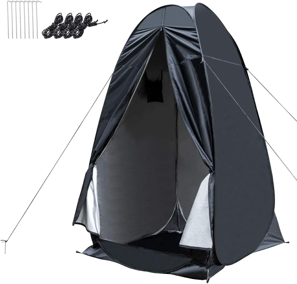 Portable Pop Up Camping Shower Privacy Tent Dressing Changing Room Shelter for Beach Camp Toilet Outdoor with Carrying Bag