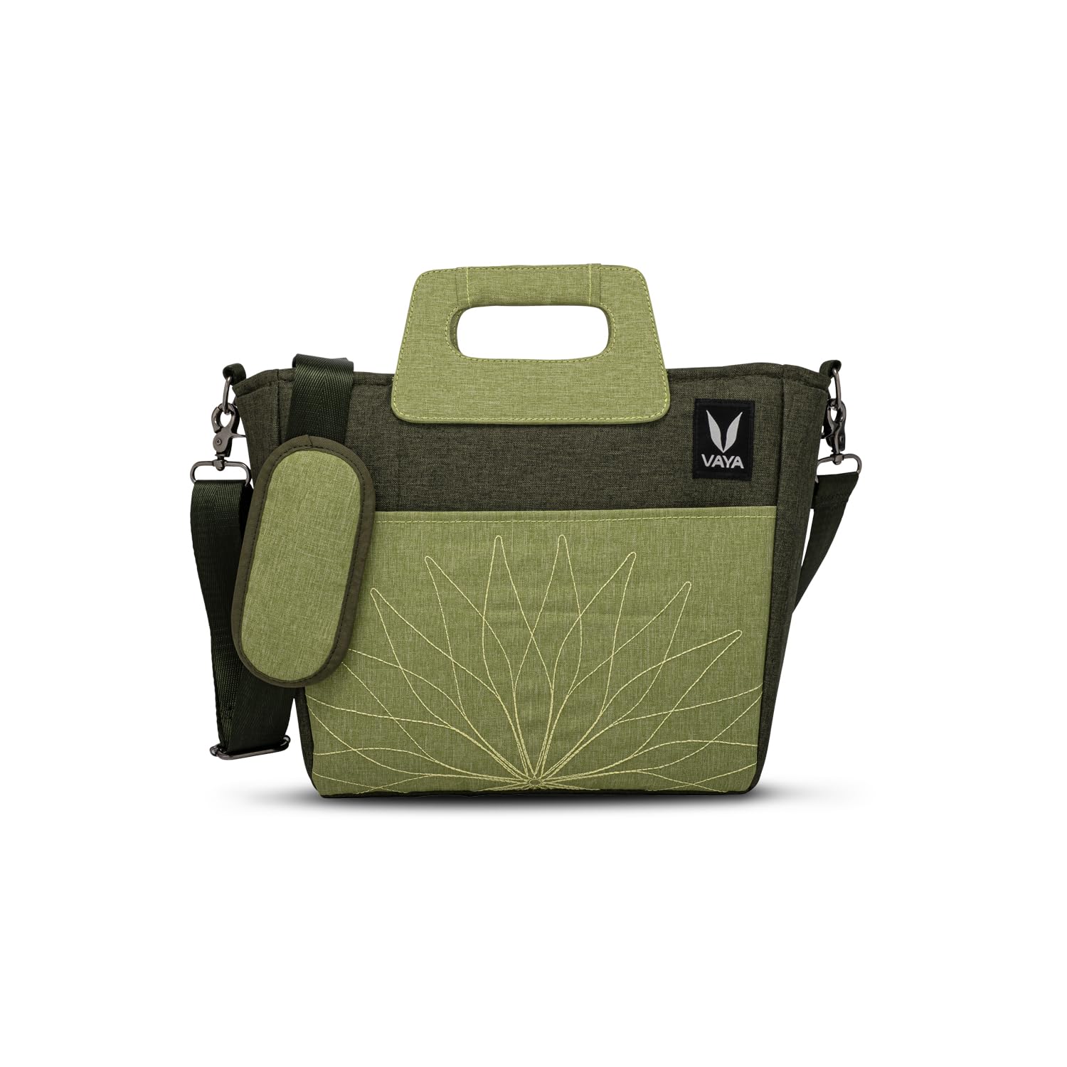 VAYA Insulated Lunch Bag, Waterproof with Cutlery Pouch, Multipurpose & Easy-to-Carry Lightweight Tote with Zip and Handle, Sling Bag with Adjustable Detachable Nylon Strap, Olive-image-48