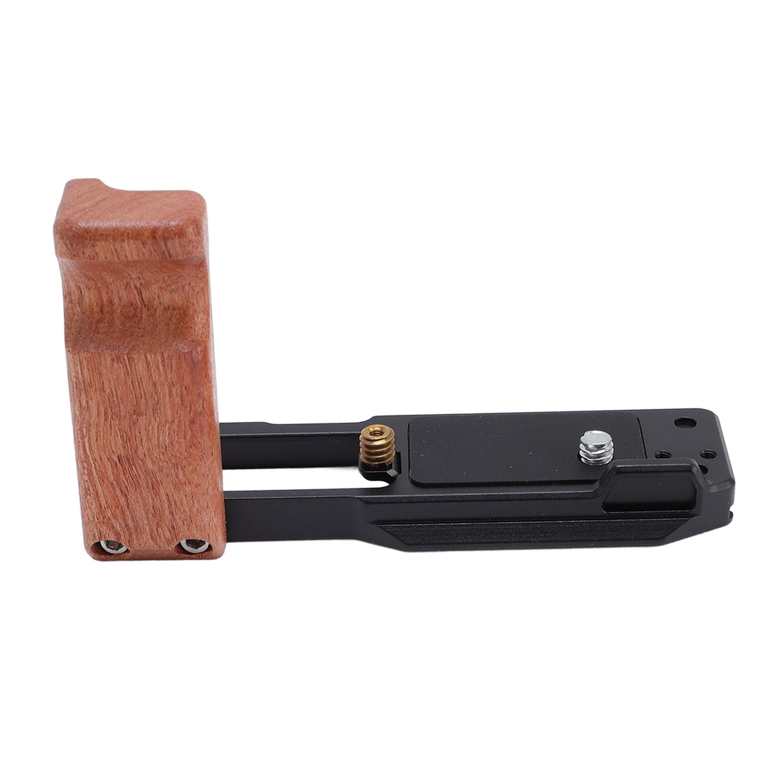 Cocoarm Impugnatura a L per Fotocamera con Base Arca e Manico in Legno, | Costruzione in Lega di Alluminio, Manico in Legno Massello, Fori Filettati da 1/4 Pollice, Accesso Completo a Batteria e