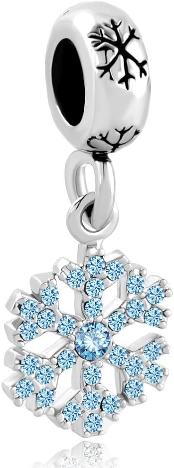 Snowflake Merry Christmas Dangle Charm Bead For Bracelet