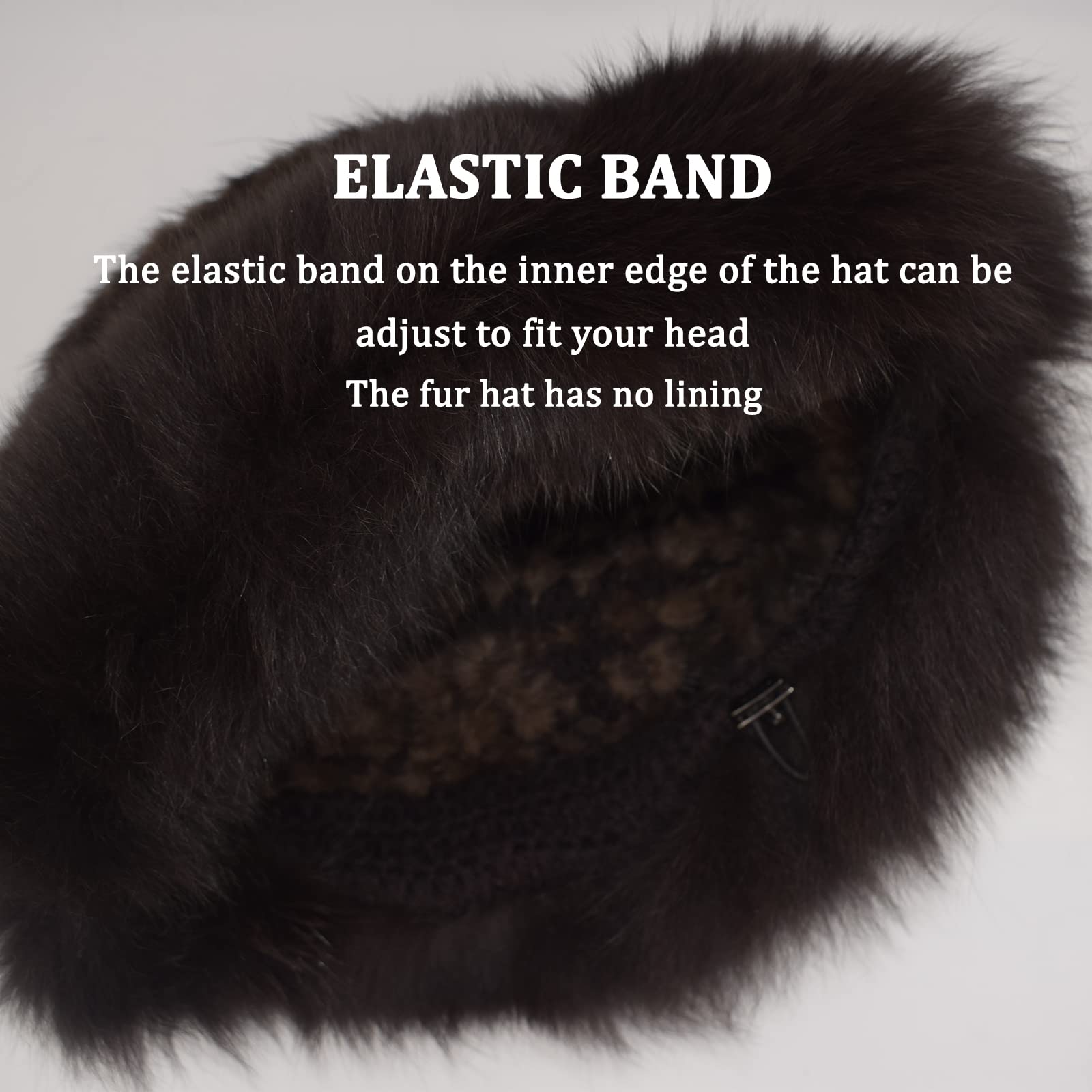YXCFEWD Mink Hat Real Fur Hat Knit Furry Womens Russian Hat Fur Hat for Women with Elastic