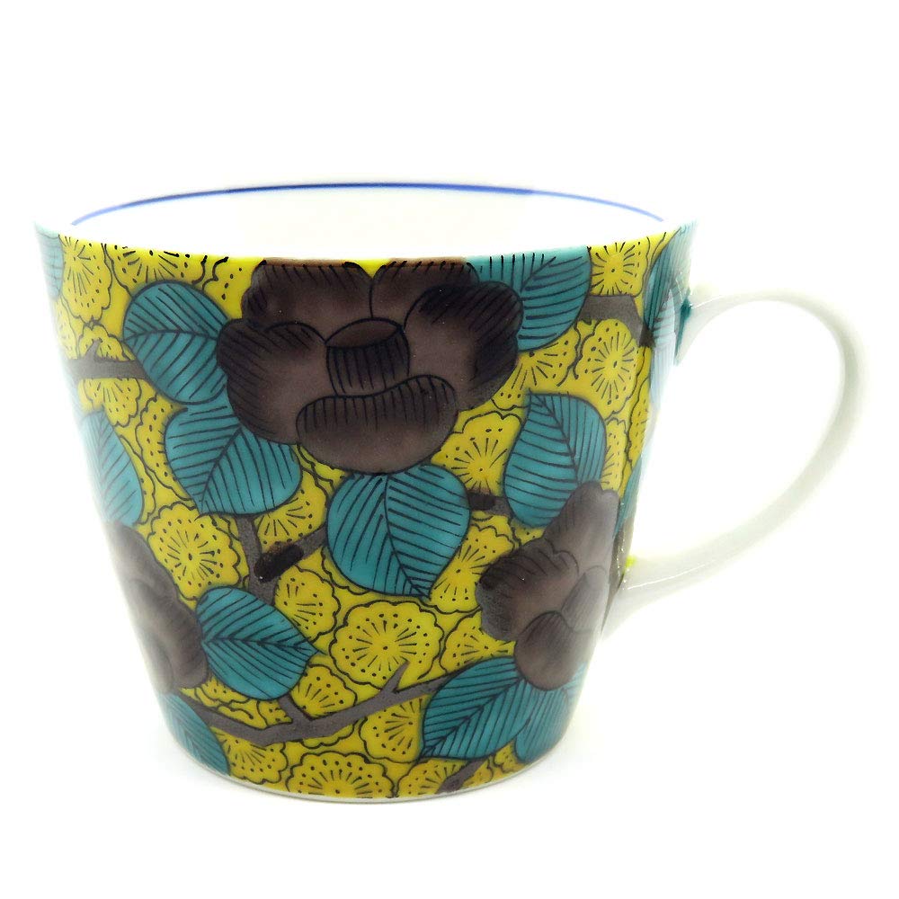Mug, Stylish, Kutani Ware Mug, Blue Tsubaki Pottery, High Quality Brand, Tableware, Made in Japan : Home & Kitchen