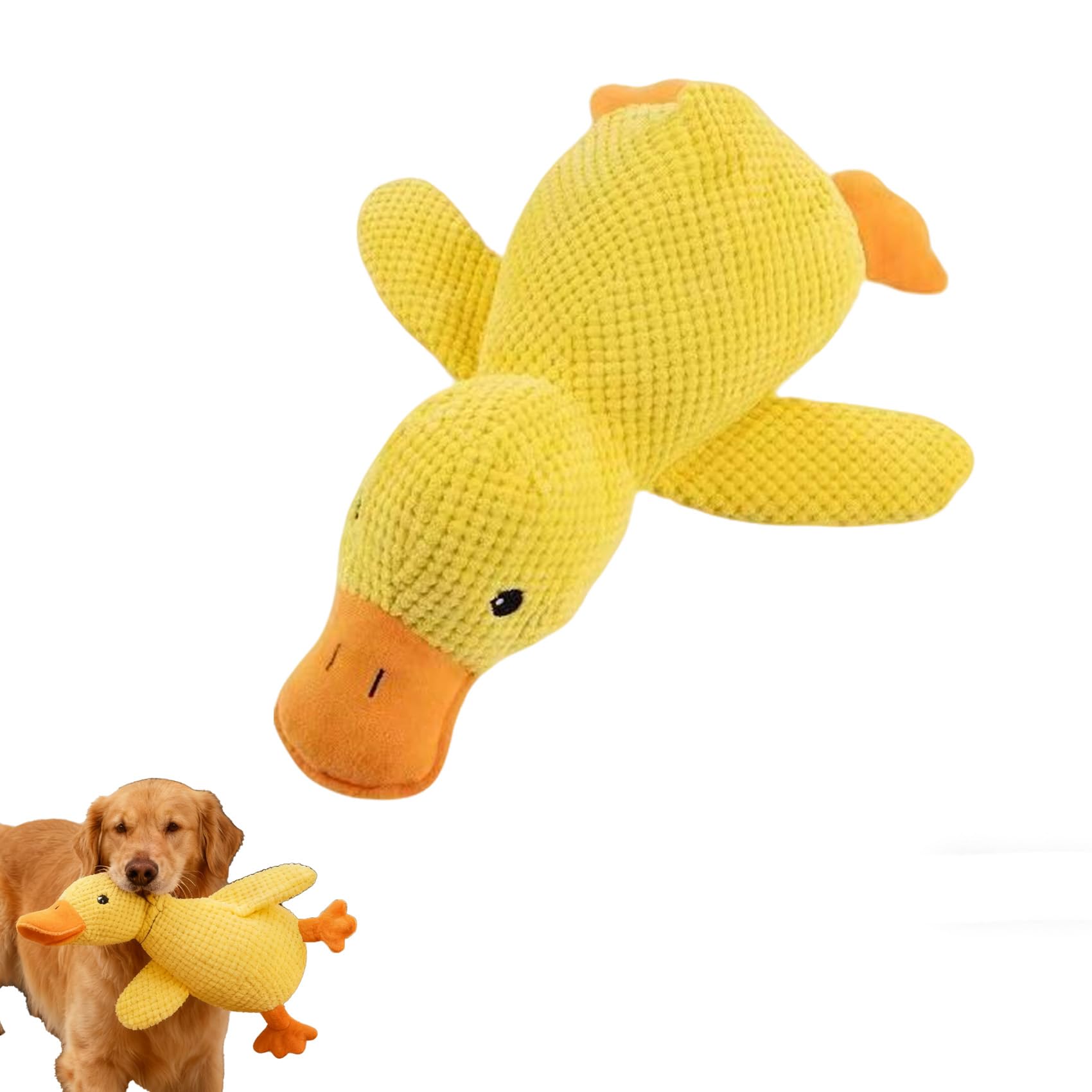 Eowduk Calming Duck Dog Toy, Interactive Quacking Plush Ducks Toy for Small, Medium, and Large Dogs (L (38 * 45 cm))