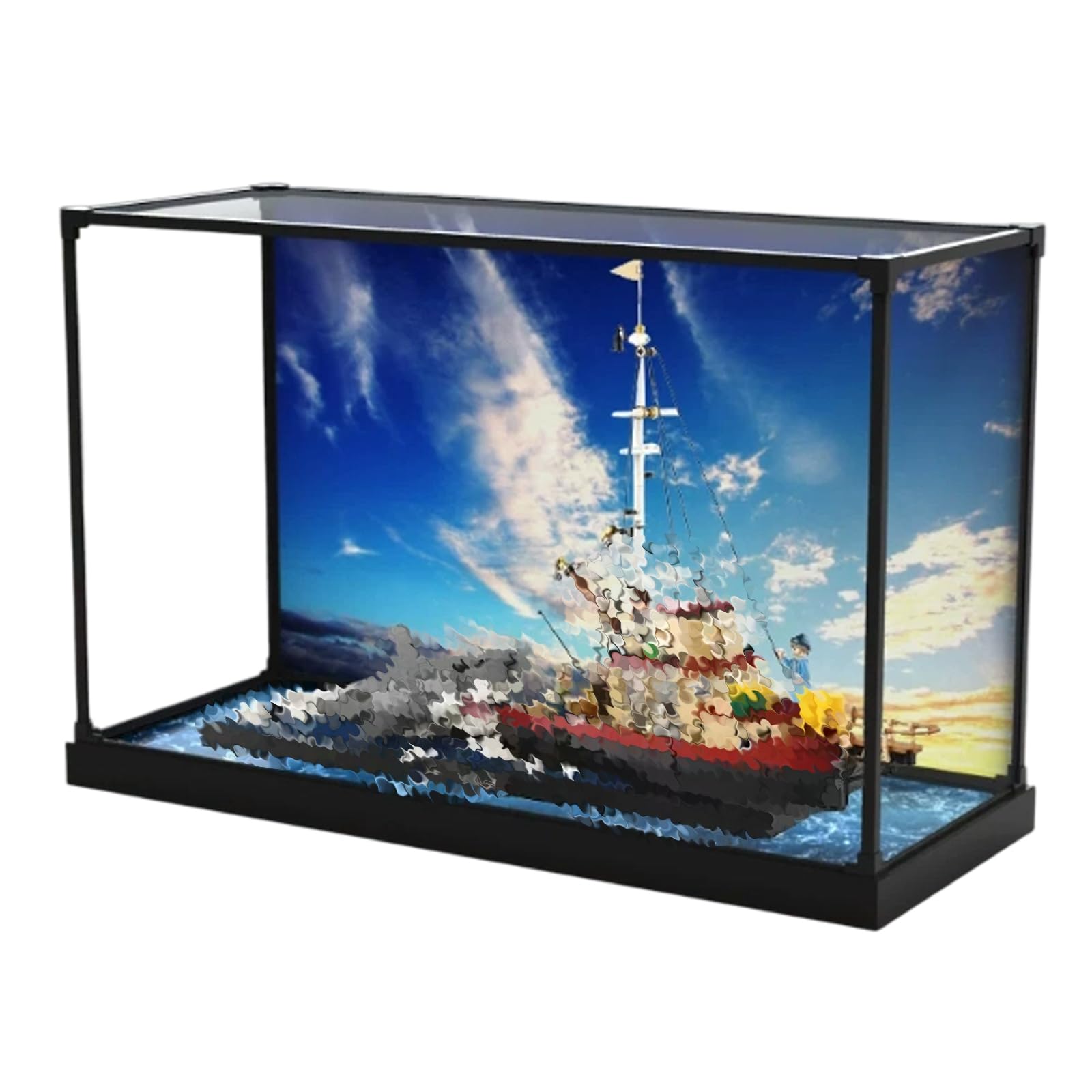 Espositore in acrilico per Lego 21350 Grande squalo bianco e Orca (opzione