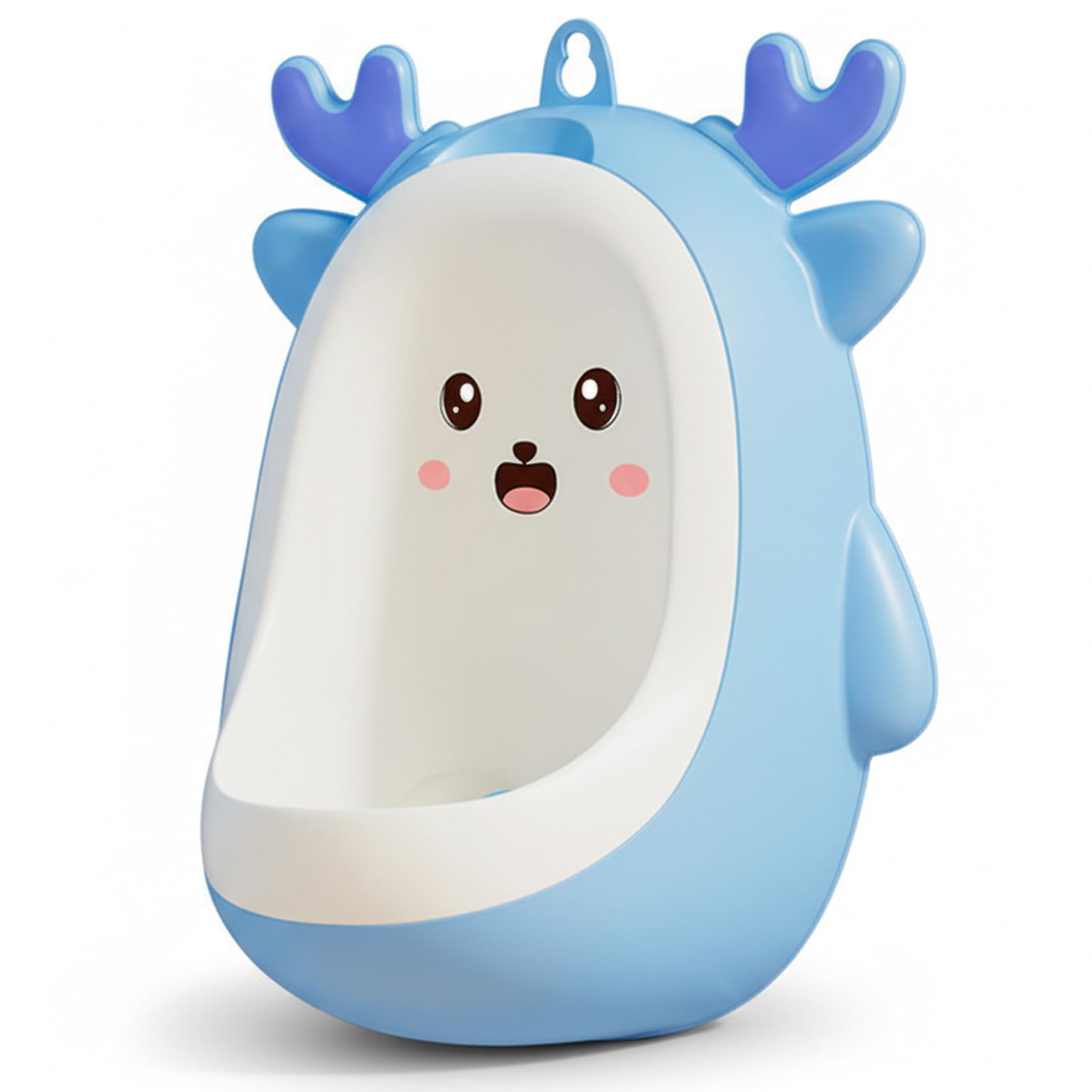 Potty Training Urinal for Boys, Toddler Urinal with Anti-Splash Design & Rotating Windmill, Hanging Standing Kids for Potty Training, Blue