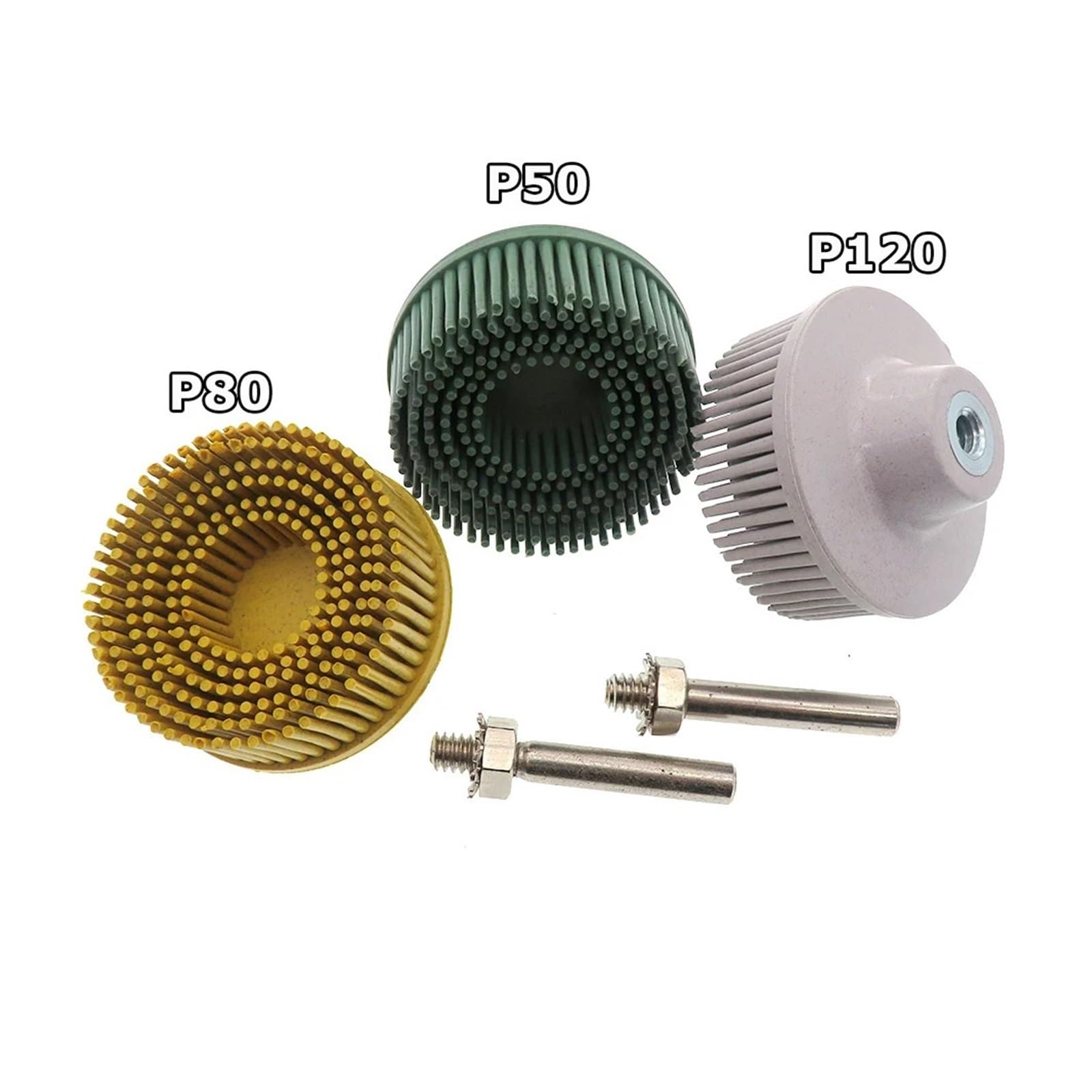 Tarcza gumowa, Tarcza szczotki ściernej Gumowe włosie Wielokolorowe 50/75 mm Do gratowania wiertła Usuwanie rdzy(3 inch P50)