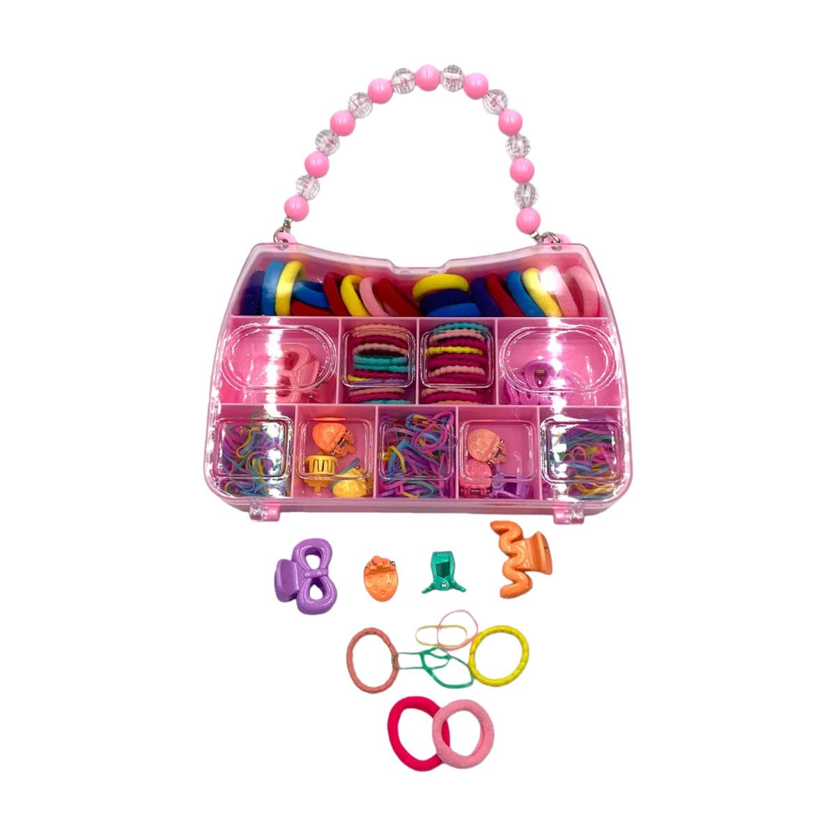 Miracle Punchyー2個setー Kit Maleta de Acessórios de Cabelo Infantil, Elástico de Silicone