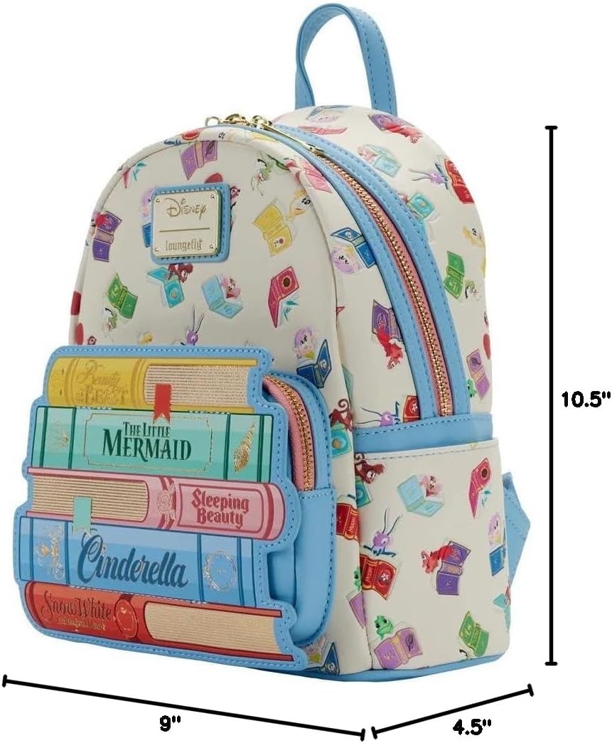 Loungefly Disney Princess Books Classics Womens Double Strap Shoulder Bag Purse, Multi, One Size, Disney Princess Books Classic Mini Backpack | Disney, Princess, Books, Classics, Double Strap, Purse - Image 7