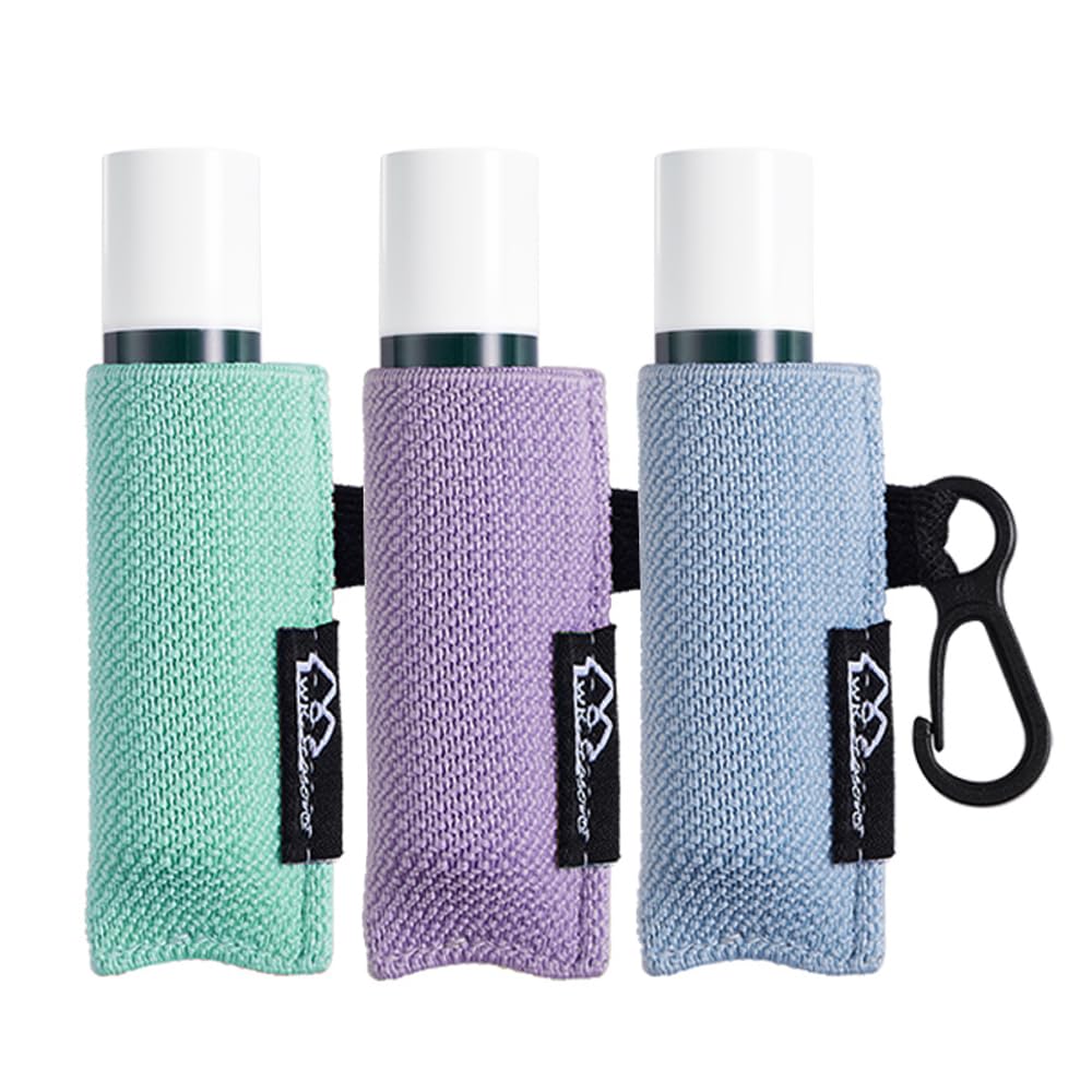 WK IEASON Lip Balm Holder Keychain, Christmas Stocking Stuffers Gifts, 3PCS Clip on Pouch Lip Gloss Holder Compatible With Chapstick Sleeves Holder Key Chains Women Cute Elastic Lipstick Holder