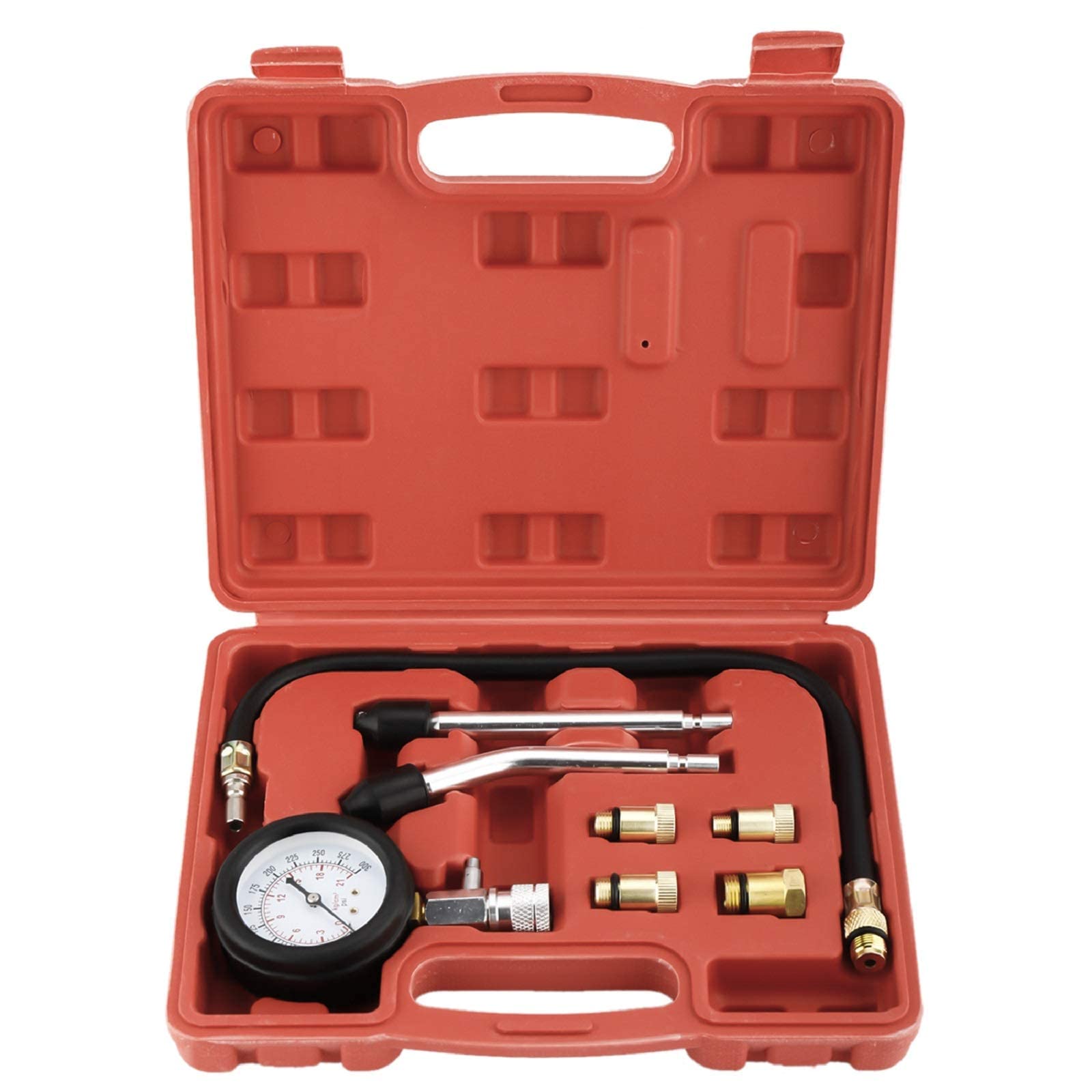 FreeTec Tester sprężania do samochodu, miernik ciśnienia 0-20 bar lub 0-300 psi