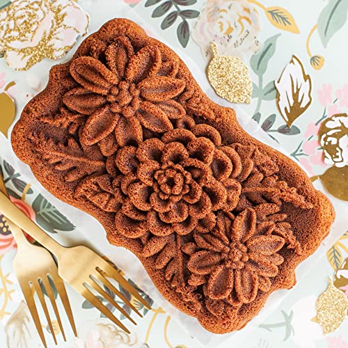 Nordic Ware Wildflower Loaf Pan, 6-Cup, Toffee - Image 4